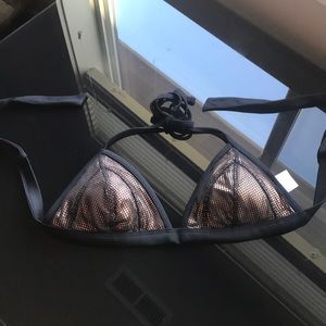 Copper black mesh swimsuit top